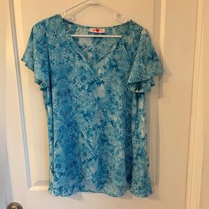 Buddy Love Aqua Patterned Blouse